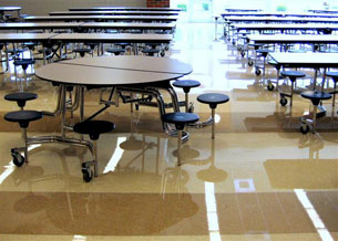 A glossy floor
