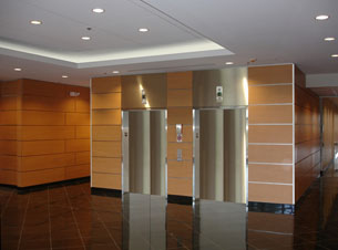 Inside a building