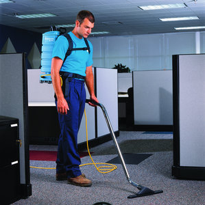 A Man doing vacuum