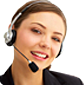 Lady call agent with headphones